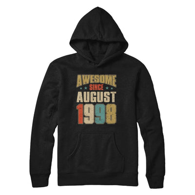Vintage Retro Awesome Since August 1998 23th Birthday-T-Shirt & Hoodie-Pullover Hoodie-Black