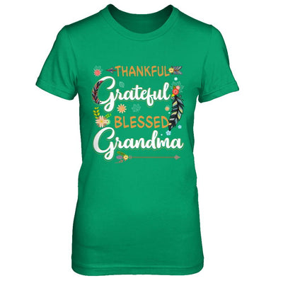 Grateful Thankful And Blessed Grandma-T-Shirt & Hoodie-Women's T-Shirt-Irish Green