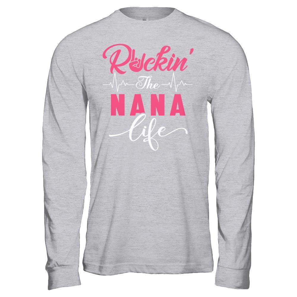Rockin' The Nana Life-T-Shirt & Hoodie-Long Sleeve T-Shirt-Sport Grey