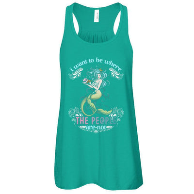 I Want To Be Where The People Are Not-T-Shirt & Tank Top-Women's Flowy Racerback Tank-Kelly