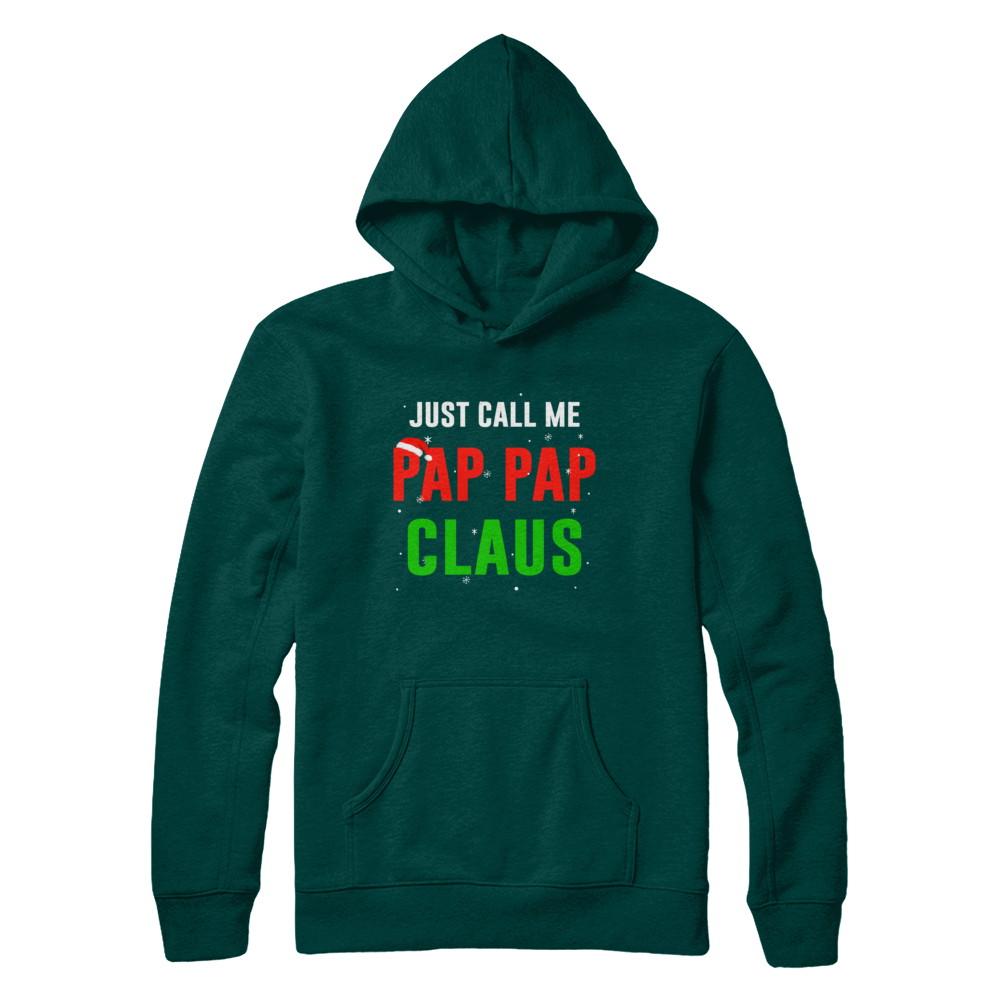 Santa Pap Pap Claus Matching Family Christmas Pajamas-T-Shirt & Sweatshirt-Pullover Hoodie-Deep Forest