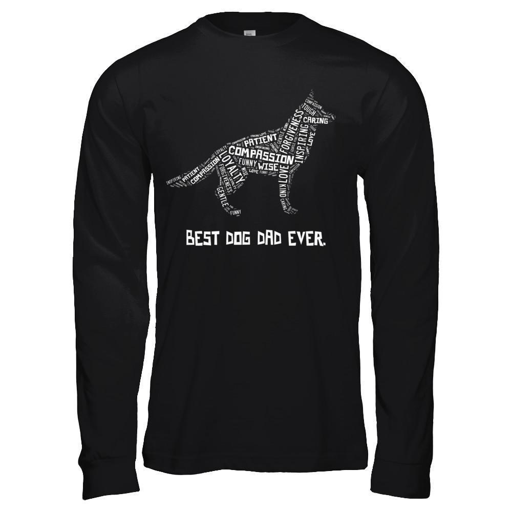Best Dog Dad Ever German Shepherd Lovers-T-Shirt & Hoodie-Long Sleeve T-Shirt-Black