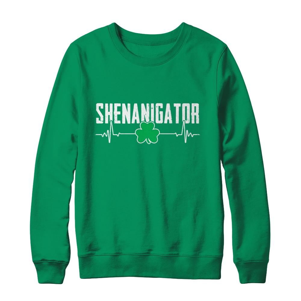 Shenanigator Happy St Patrick's Day-T-Shirt & Hoodie-Crewneck Sweatshirt-Irish Green
