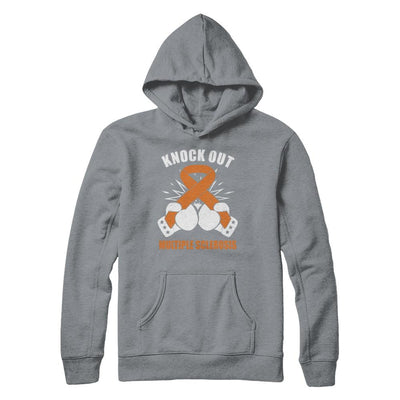 Boxing knock out Multiple Sclerosis Awareness Support-T-Shirt & Hoodie-Pullover Hoodie-Light Steel