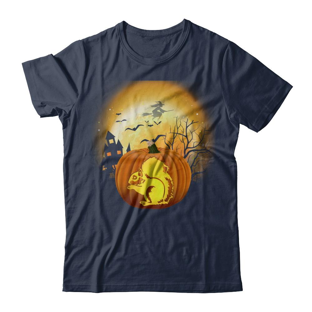 Pumpkin Squirrel Halloween Human Costume-T-Shirt & Hoodie-Classic T-Shirt-Navy