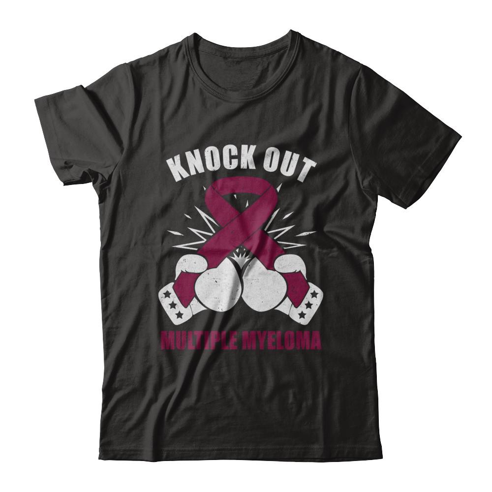 Boxing knock out Multiple Myeloma Awareness Support-T-Shirt & Hoodie-Classic T-Shirt-Black