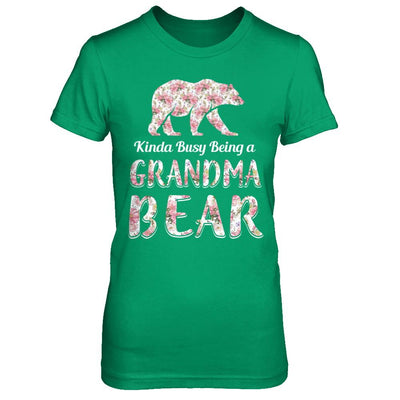Grandma Bear Dinosaur Kinda Busy Being A Grandmabear-T-Shirt & Hoodie-Women's T-Shirt-Irish Green