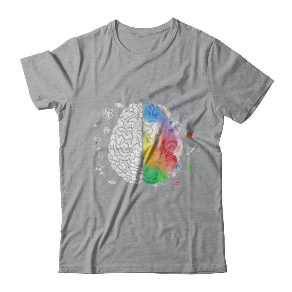 Colorful Brain Chemistry Science And Art-T-Shirt & Hoodie-Classic T-Shirt-Sport Grey