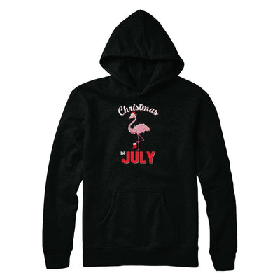 Funny Party X-Mas Flamingo Christmas In July-T-Shirt & Tank Top-Pullover Hoodie-Black