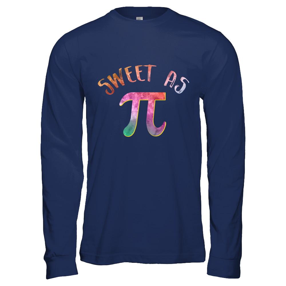 Sweet As Pi Day Teacher 3.14 Funny Math-T-Shirt & Hoodie-Long Sleeve T-Shirt-Navy