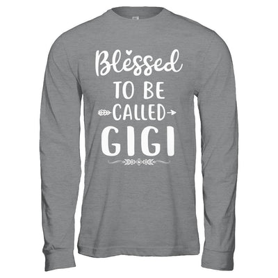 Funny Grandma Blessed To Be Called Gigi-T-Shirt & Hoodie-Long Sleeve T-Shirt-Sport Grey