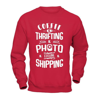 Coffee Thrifting Photos Listing Shipping-T-Shirt & Hoodie-Crewneck Sweatshirt-Red