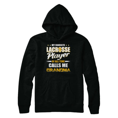 My Favorite Lacrosse Player Calls Me Grandma Lacrosse-T-Shirt & Hoodie-Pullover Hoodie-Black