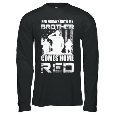 Red Friday Until My Brother Comes Home Military-T-Shirt & Hoodie-Long Sleeve T-Shirt-Black