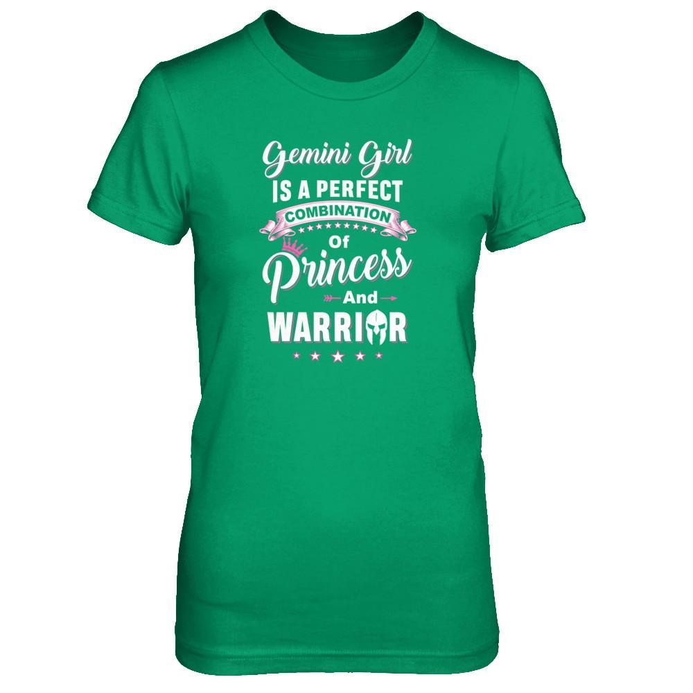 Gemini Girl Princess Warrior May June Birthday-T-Shirt & Tank Top-Women's T-Shirt-Irish Green