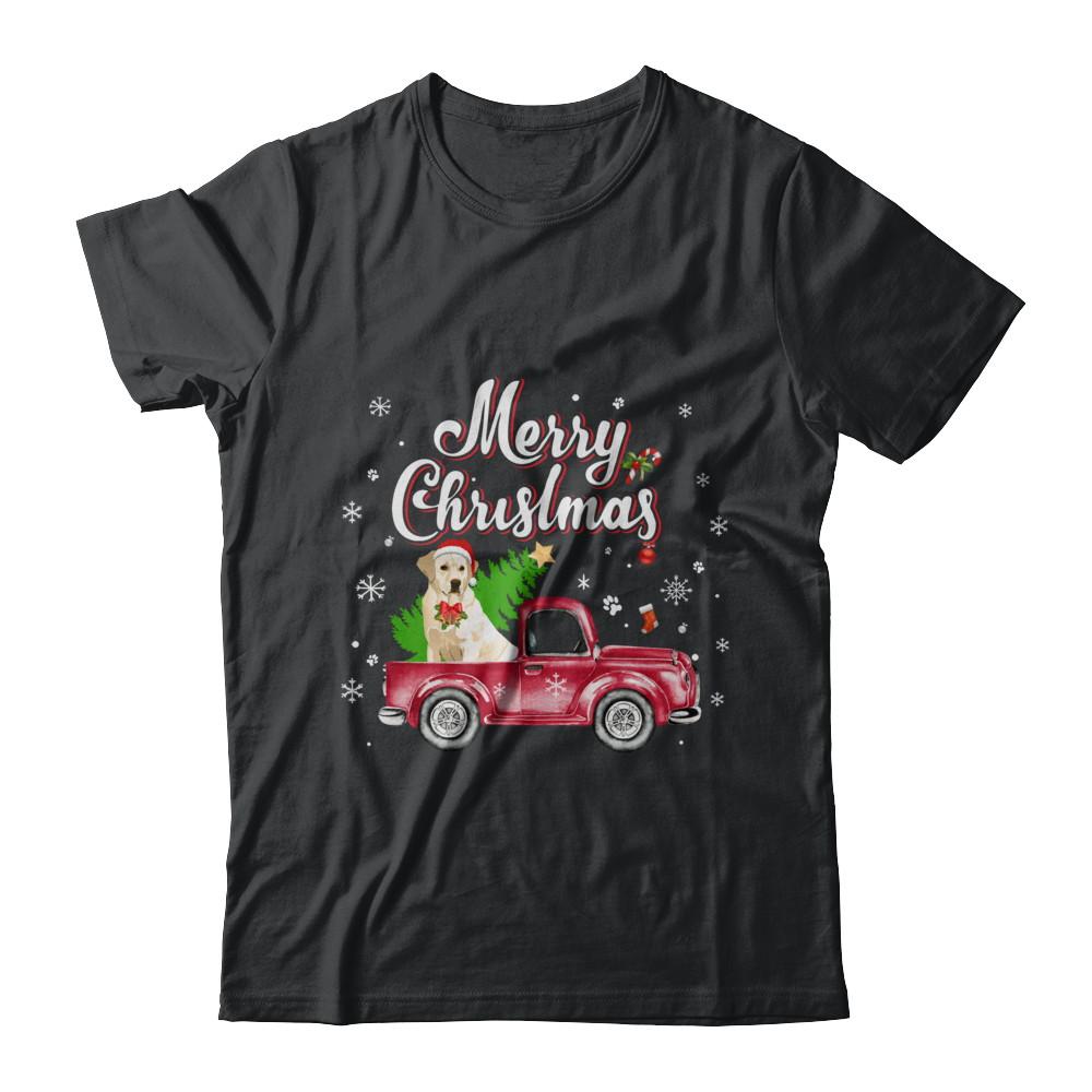 Labrador Retriever Rides Red Truck Christmas Pajama