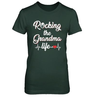 Rocking The Grandma Life Mothers Day Gifts-T-Shirt & Hoodie-Women's T-Shirt-Forest Green