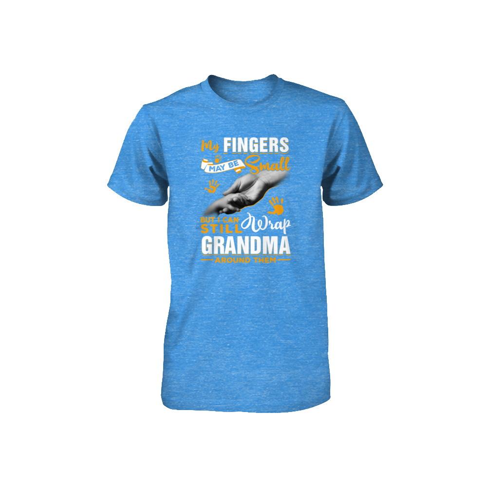 My Fingers May Be Small But I Can Still Wrap Grandma Youth-Youth Shirt-Youth T-Shirt-True Royal Triblend