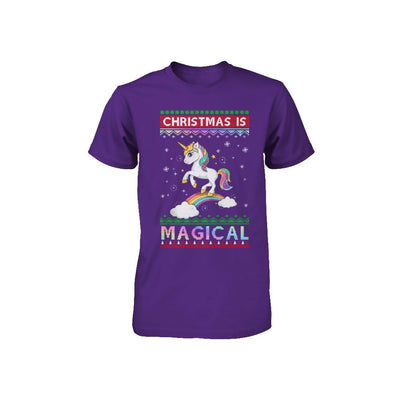 Christmas Is Magical Unicorn Ugly Christmas Sweater Youth-Youth Shirt-