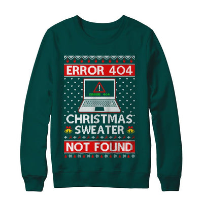 Error 404 Ugly Christmas Sweater Not Foud Computer-T-Shirt & Sweatshirt-Crewneck Sweatshirt-Deep Forest