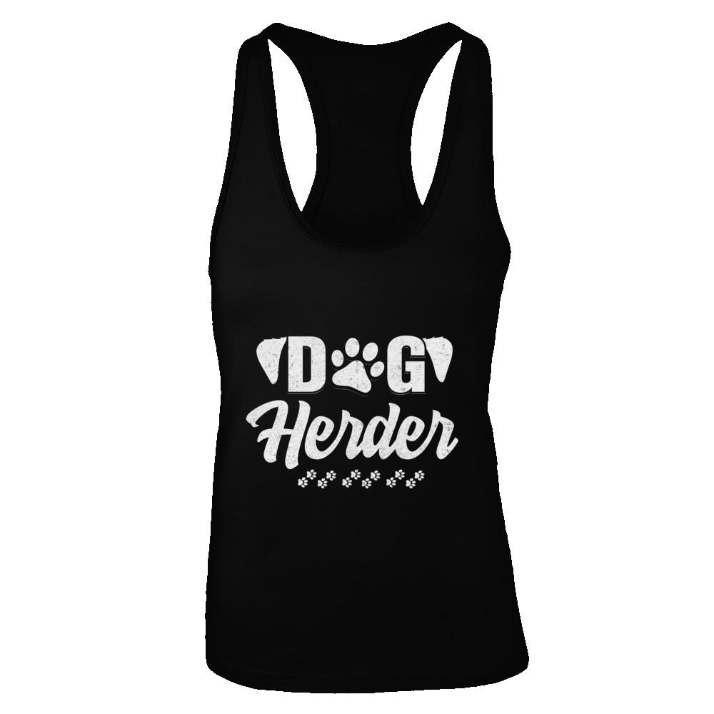 Dog Herder Funny Herding Dogs Gift-T-Shirt & Tank Top-Women's Ideal Racerback Tank-Black