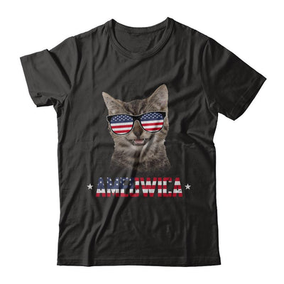 Ameowica 4Th Of July Party Meow Cat American Flag-T-Shirt & Hoodie-Classic T-Shirt-Black