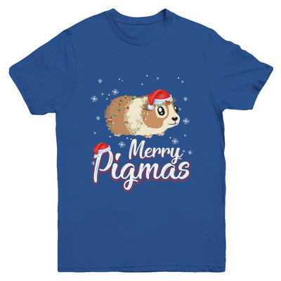 Merry Pigmas Funny Guinea Pig Santa Hat Christmas Gift Youth-Youth Shirt-Youth T-Shirt-Royal