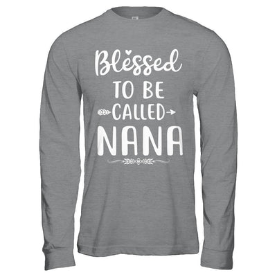 Funny Grandma Blessed To Be Called Nana-T-Shirt & Hoodie-Long Sleeve T-Shirt-Sport Grey