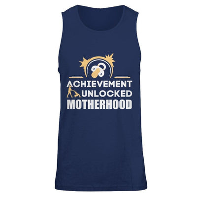 Achievement Unlocked Motherhood First Time Mom-T-Shirt & Hoodie-Unisex Tank-Navy