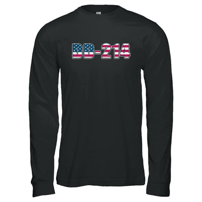 Proud DD-214 Alumni Vintage American US Veteran-T-Shirt & Hoodie-Long Sleeve T-Shirt-Black