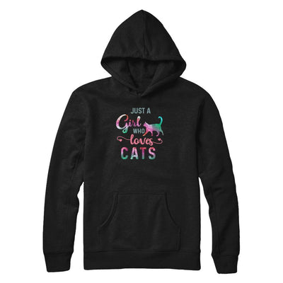 Just A Girl Who Loves Cats Cat Lover-T-Shirt & Tank Top-Pullover Hoodie-Black