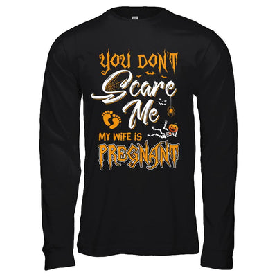 Funny Pregnant Wife Husband Halloween Costume-T-Shirt & Hoodie-Long Sleeve T-Shirt-Black