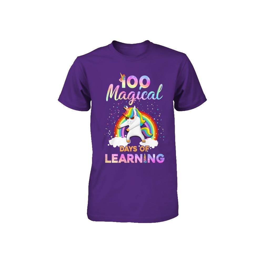 100 Magical Days of Learning Flossing Unicorn Youth-Youth Shirt-