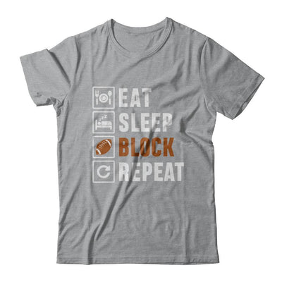 Funny Eat Sleep Block Repeat Football Gifts-T-Shirt & Hoodie-Classic T-Shirt-Sport Grey