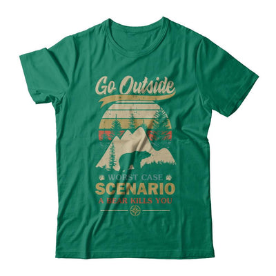 Vintage Go Outside Worst Case Scenario A Bear Kills You-T-Shirt & Hoodie-Classic T-Shirt-Kelly Green