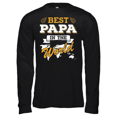 Best Papa In The World-T-Shirt & Hoodie-Long Sleeve T-Shirt-Black