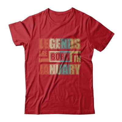 Classic Vintage Legends Are Born In January Birthday-T-Shirt & Hoodie-Classic T-Shirt-Red