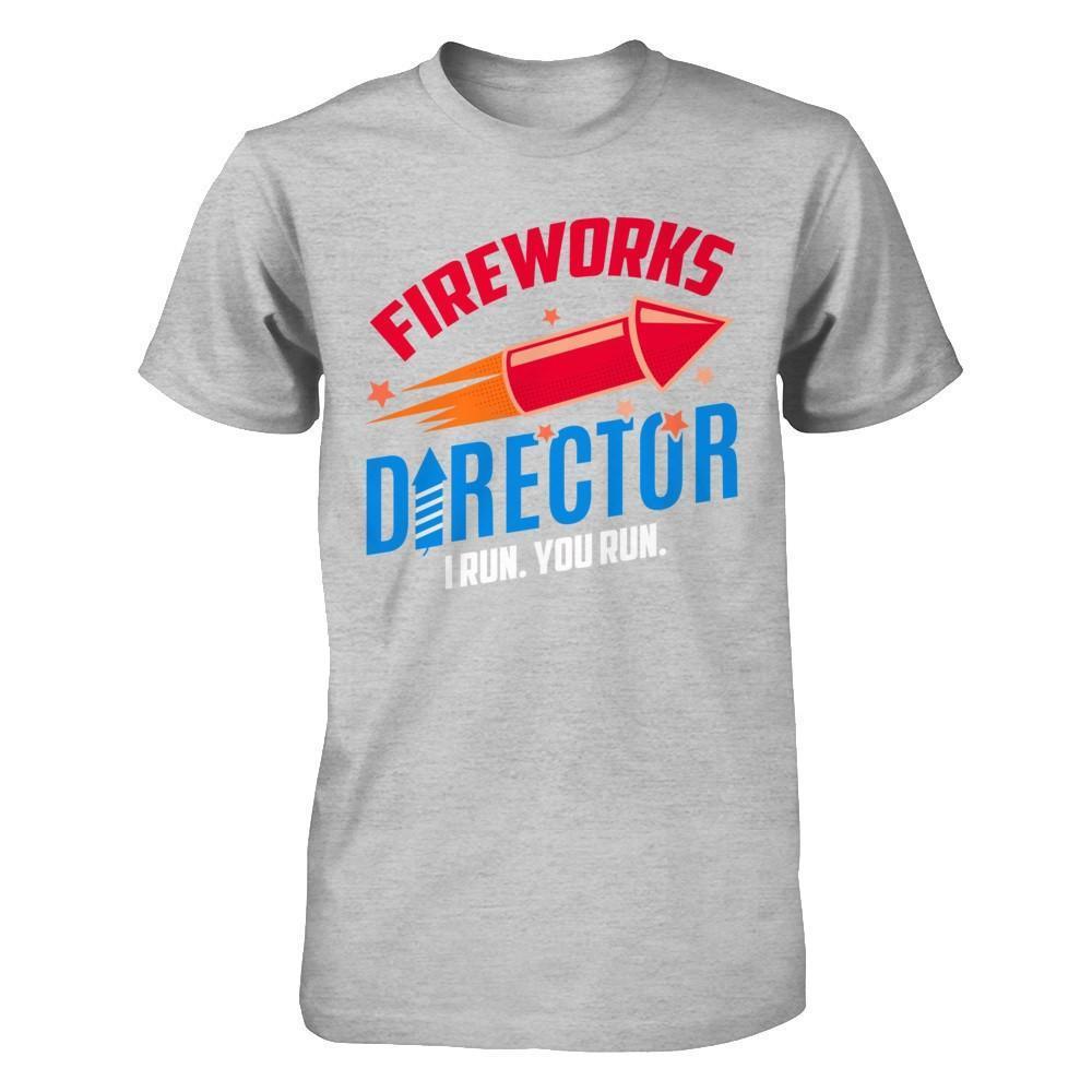 Fireworks Director If I Run You Run 4Th Of July Tee-T-Shirt & Hoodie-Premium T-Shirt-Heather Gray
