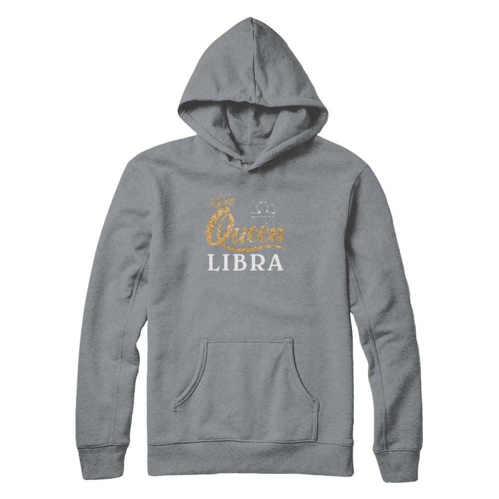 Queen Libra Zodiac September October Birthday Gift-T-Shirt & Tank Top-Pullover Hoodie-Light Steel