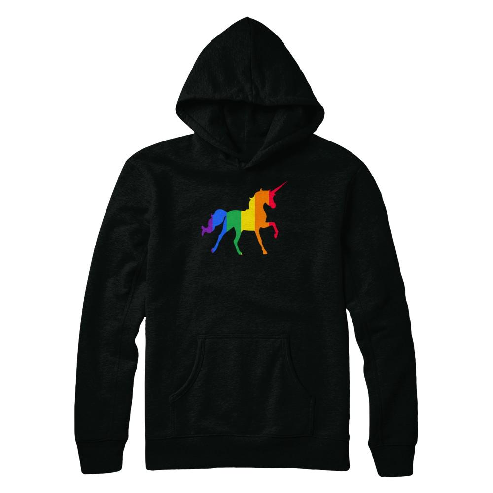 Pride LGBT Unicorn Gift Rainbow LGBT Gay Lesb-T-Shirt & Hoodie-Pullover Hoodie-Black