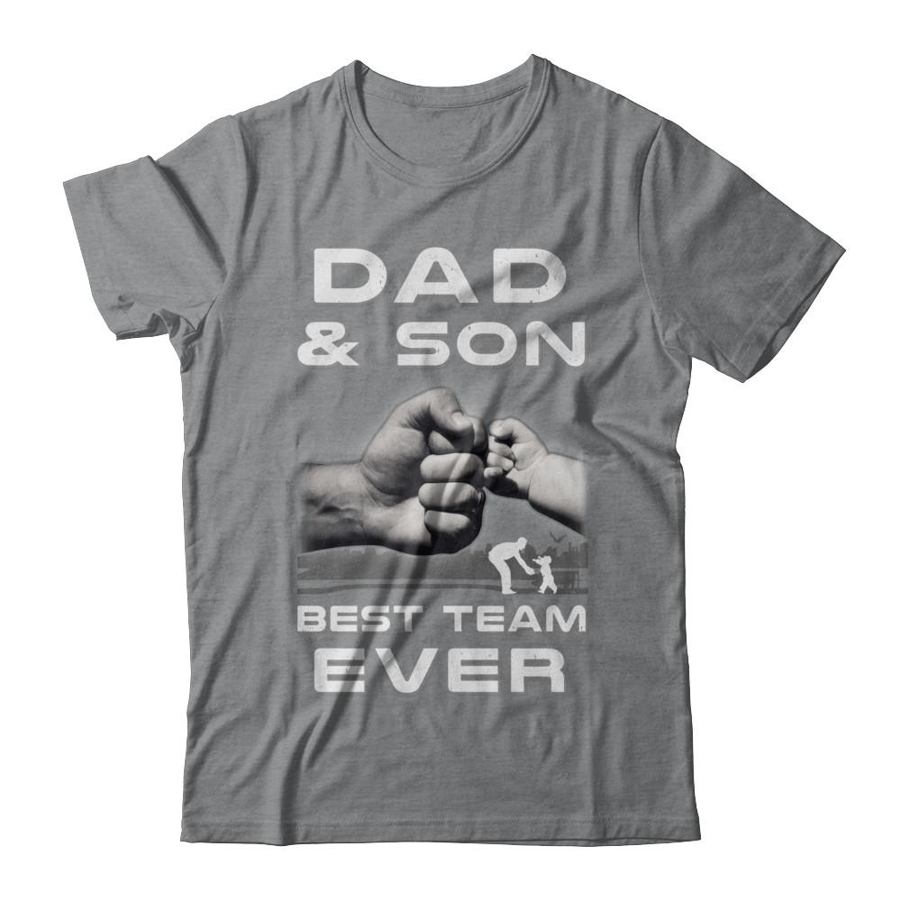 Dad And Son Best Team Ever Fathers Day-T-Shirt & Hoodie-Classic T-Shirt-Sport Grey