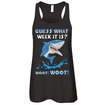 Guess What Week It Is Shark-T-Shirt & Tank Top-Women's Flowy Racerback Tank-Black