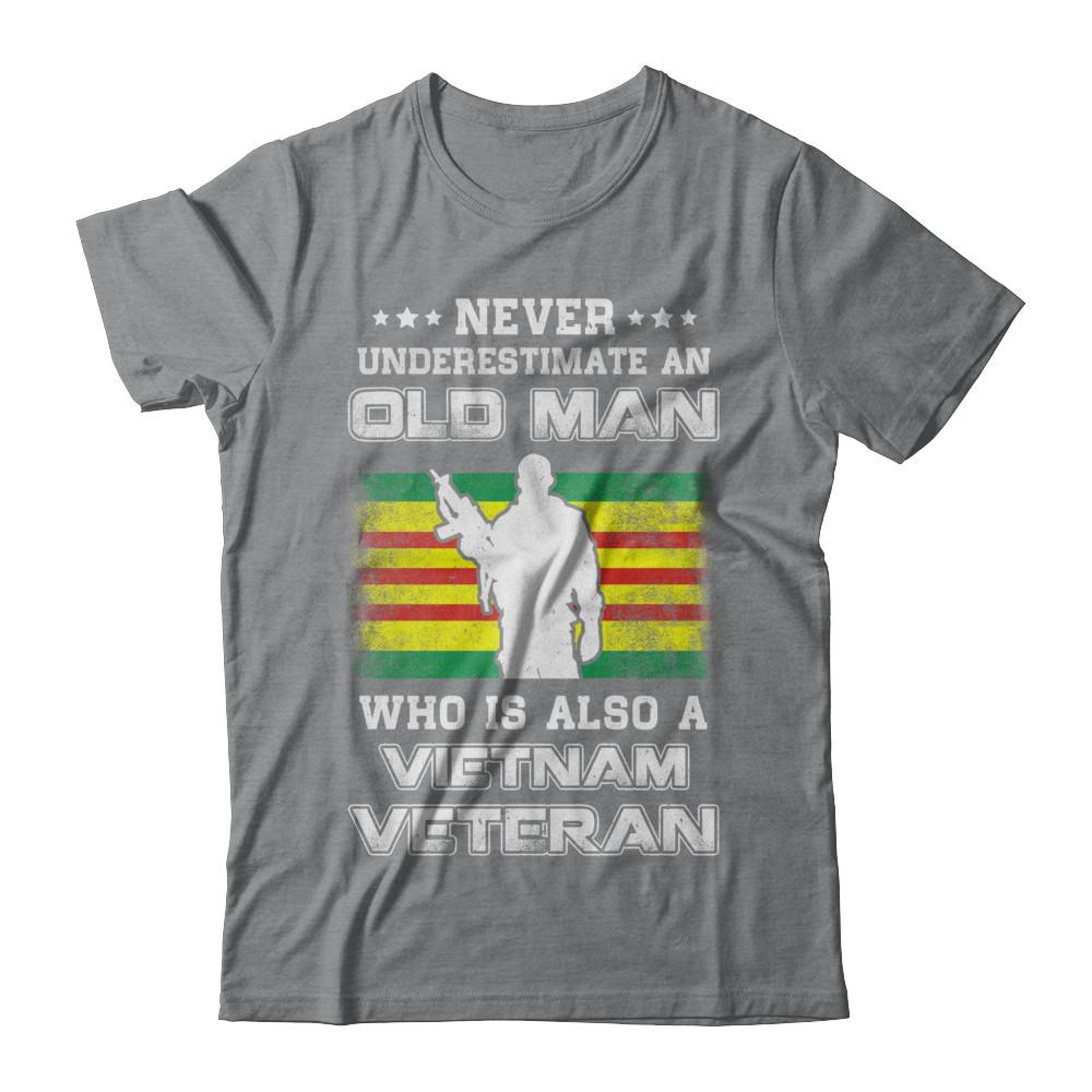 Never Underestimate An Old Man Vietnam Veteran-T-Shirt & Hoodie-Classic T-Shirt-Sport Grey
