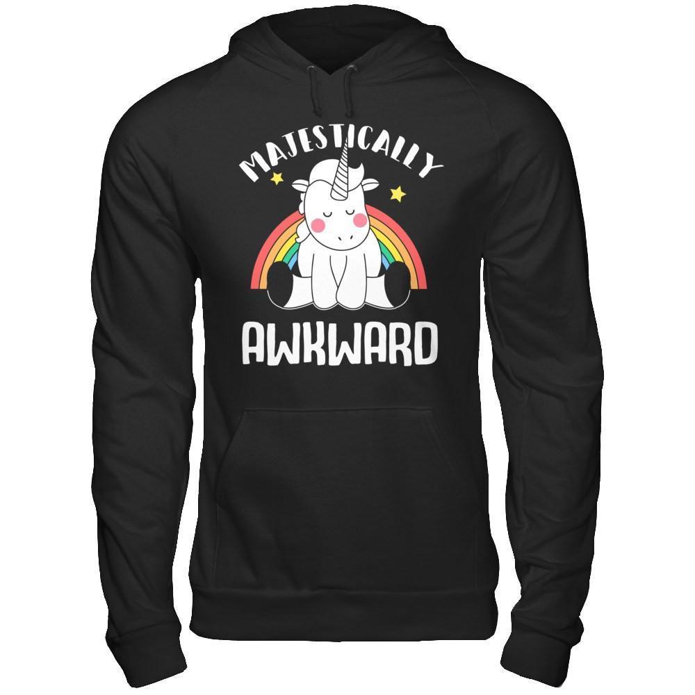 Unicorn Majestically Awkward-T-Shirt & Hoodie-Pullover Hoodie-Black