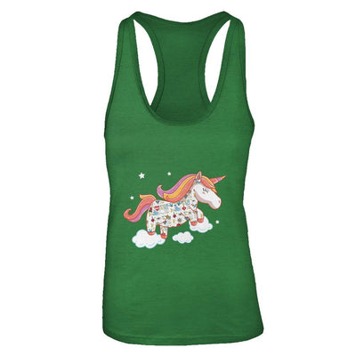 Tattooed Girl Unicorn Tattoos-T-Shirt & Tank Top-Women's Ideal Racerback Tank-Kelly Green
