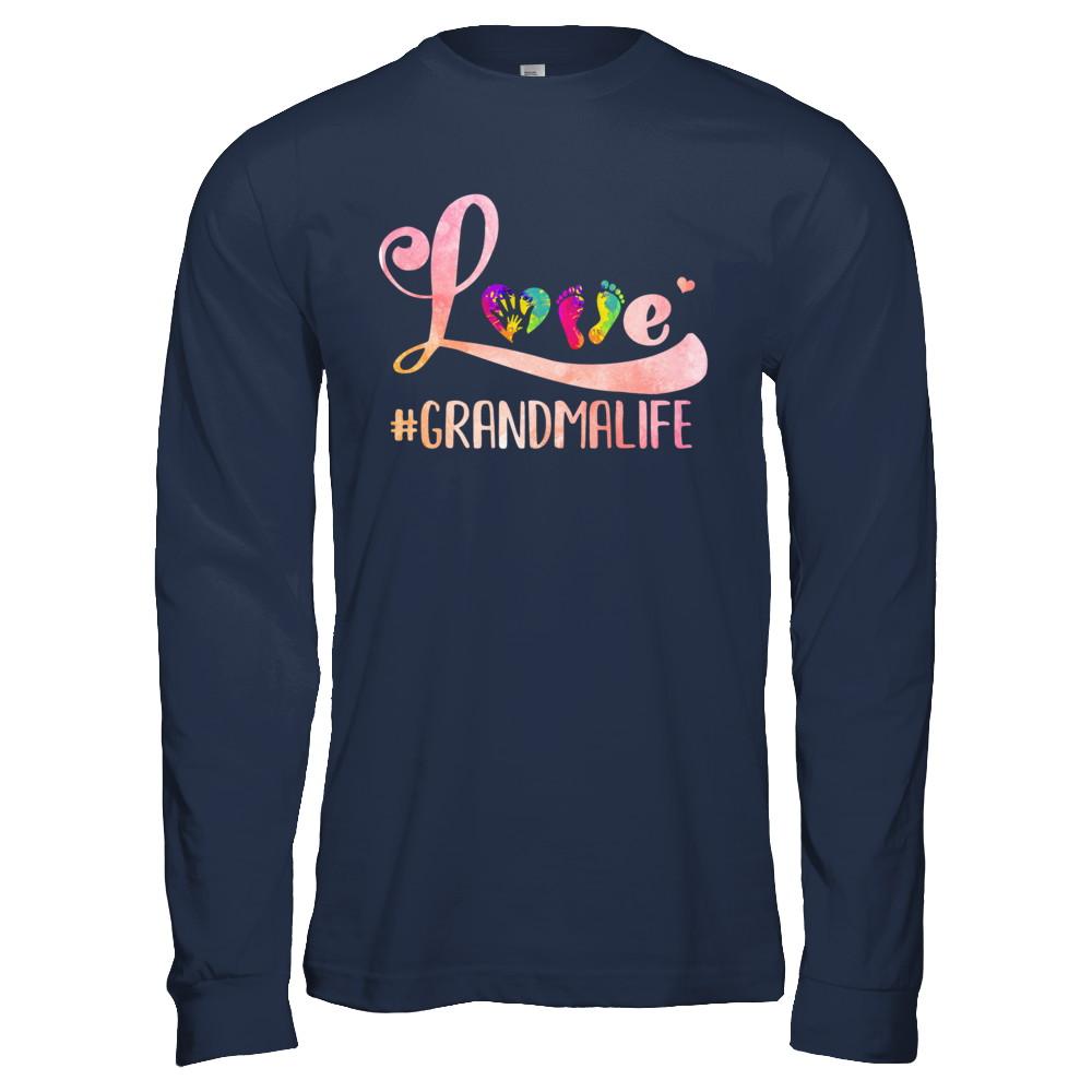 Love Grandmalife Grandma-T-Shirt & Hoodie-Long Sleeve T-Shirt-Navy