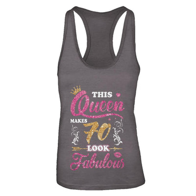 This Queen Makes 70 Look Fabulous 1951 70th Birthday-T-Shirt & Tank Top-Women's Ideal Racerback Tank-Dark Grey