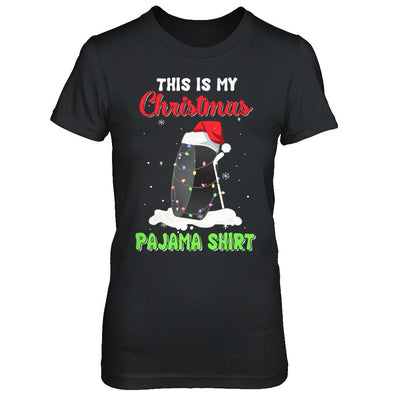 This Is My Christmas Pajama Xmas Hockey Santa-T-Shirt & Sweatshirt-Women's T-Shirt-Black