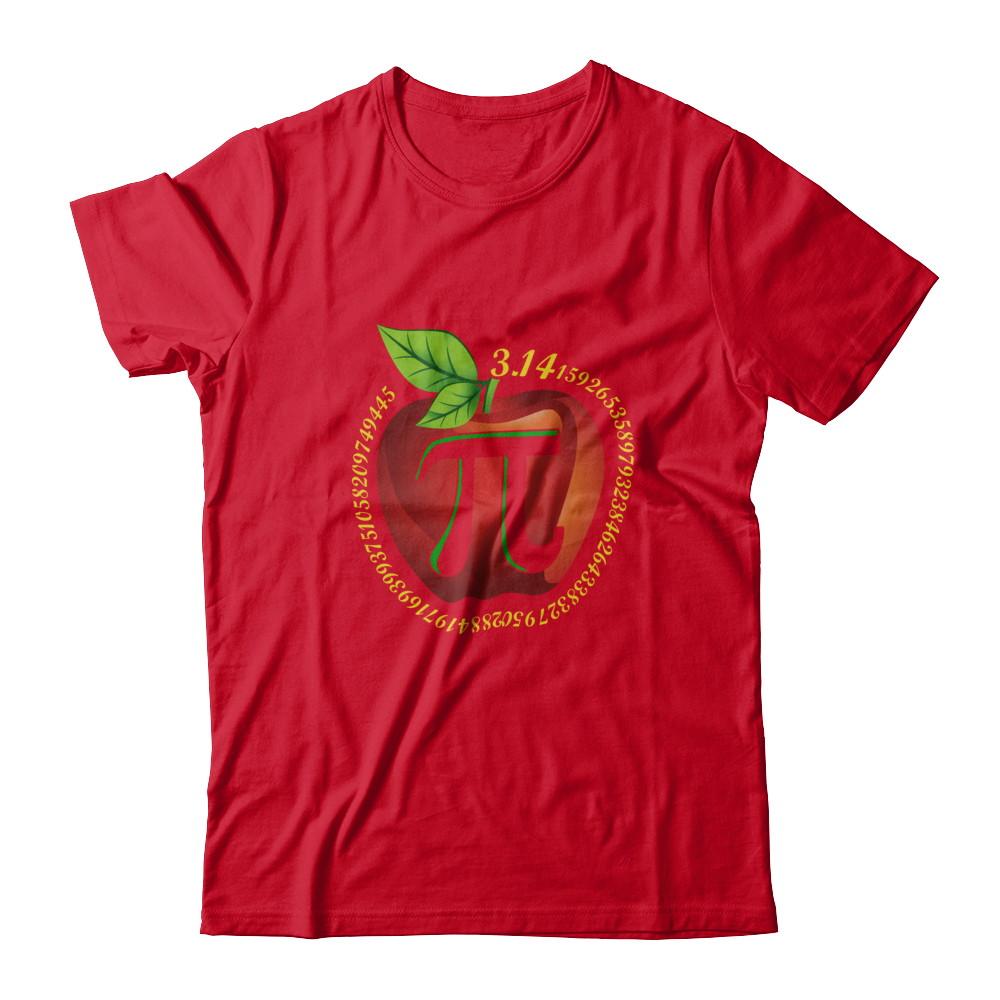 Teacher Apple Pi Math Happy Pi Day-T-Shirt & Hoodie-Premium T-Shirt-Red