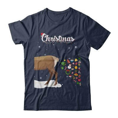 Couples Sick Reindeer Funny Ugly Christmas Sweater-T-Shirt & Sweatshirt-Classic T-Shirt-Navy